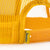 Close up image of back of yellow hat and adjustable strap with tag that reads "June Shine"