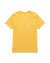 Back view of yellow short sleeve shirt with a large circle in the back and text inside that says "Pouring Daily Hard Kombucha June Shine ESTD. 2018 SD/CA"