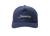 BLUE CORDUROY SCRIPT HAT FRONT VIEW WITH CURSIVE LOGO