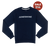 Blue  crewneck sweatshirt that reads "juneshine" in white letters